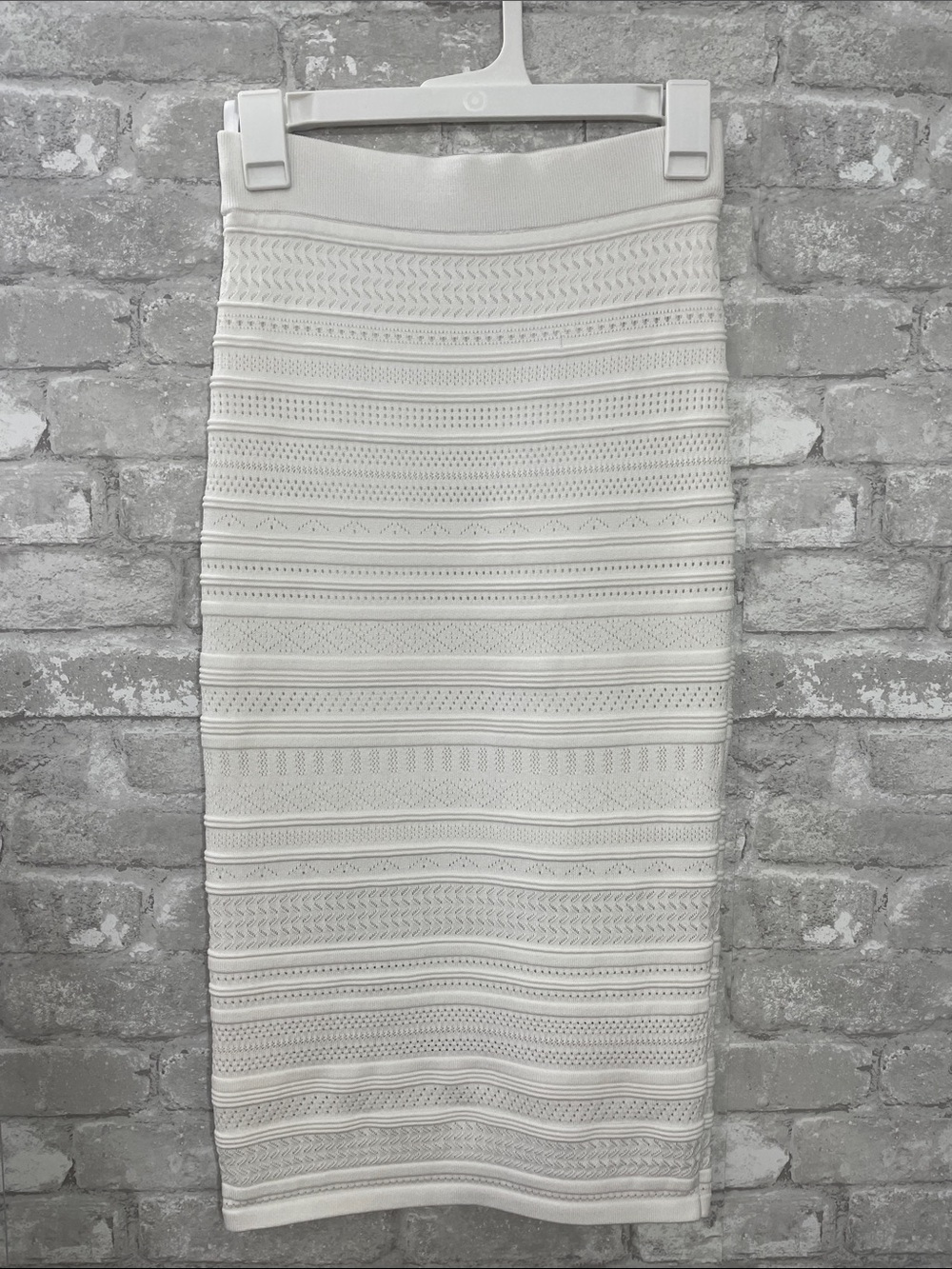Babaton Textured Knit Midi Pencil Skirt